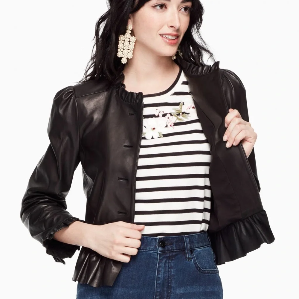 NWT Kate Spade Madison Avenue Violeta Leather Jacket
